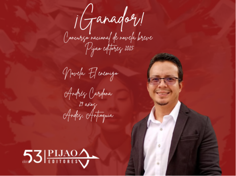 Andrés Cardona, ganador del Concurso de novela breve de Pijao Editores