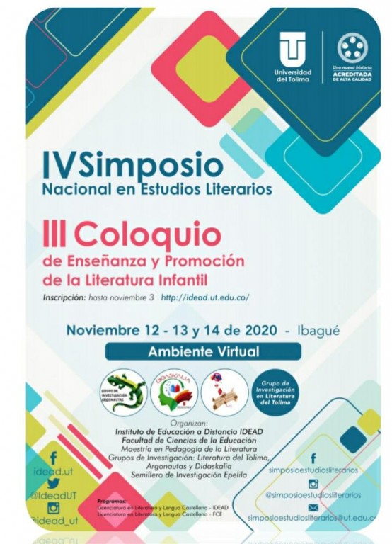IV Simposio Nacional de Estudios literarios en la Universidad del Tolima